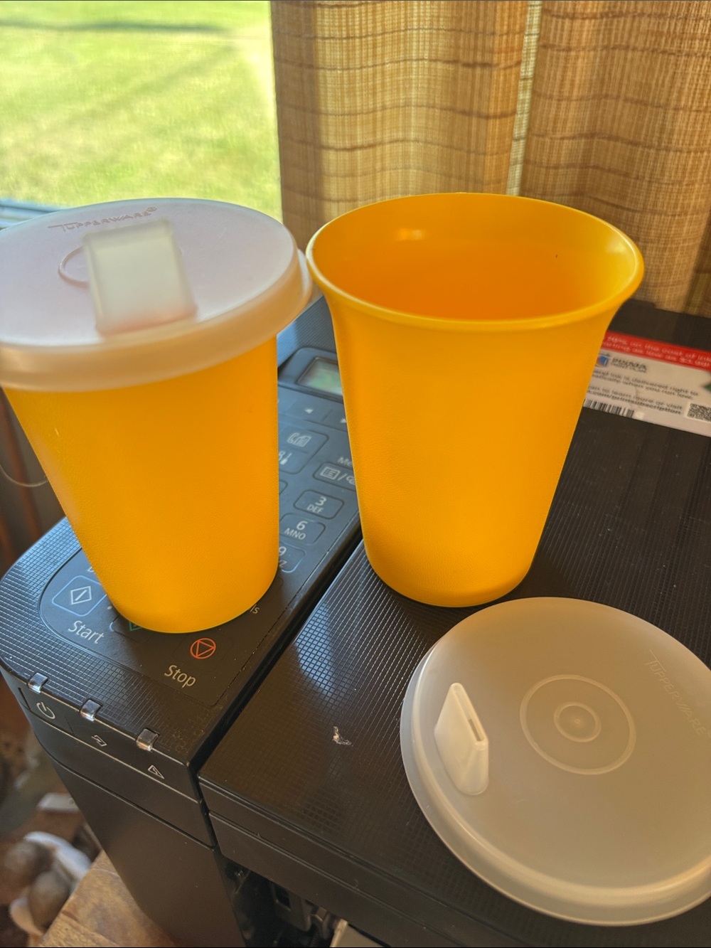 Tupperware vintage yellow sippy cups (2)